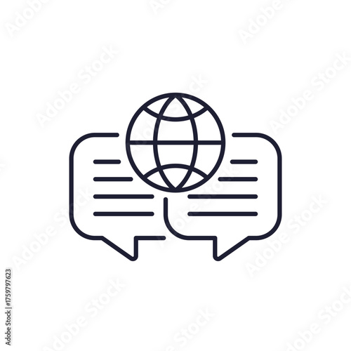 multi language icon in line design