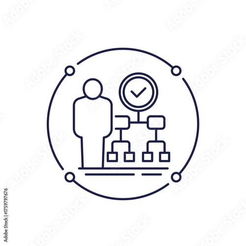 role clarity line icon with employee, business and management