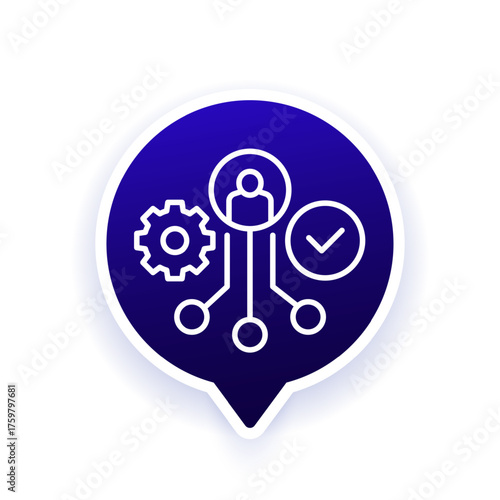 role clarity icon with employee, line design