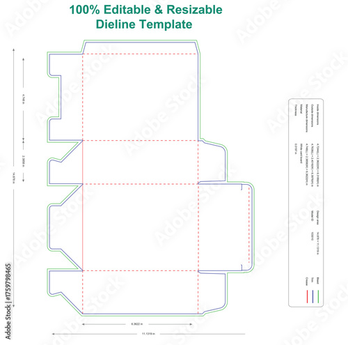 Auto bottome snap lock boxes back open.die-line design,die-line template,packaging Dielines, and Artwork.eps