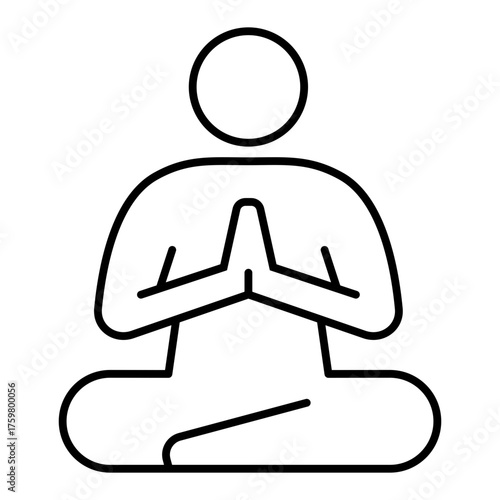meditation line icon with editable stroke