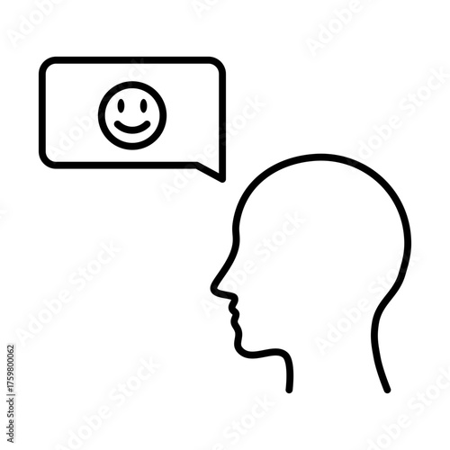 positive communication line icon with editable stroke