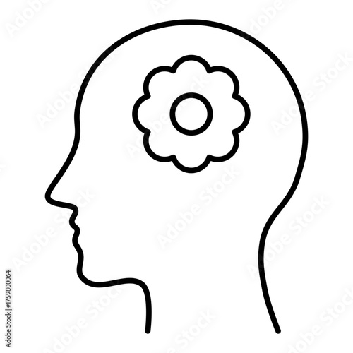 positive mindset line icon with editable stroke