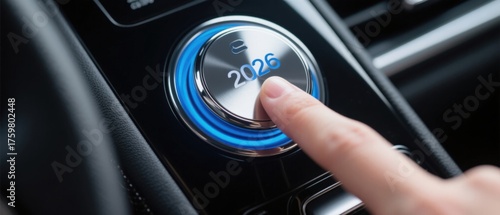Car start button with year 2026
