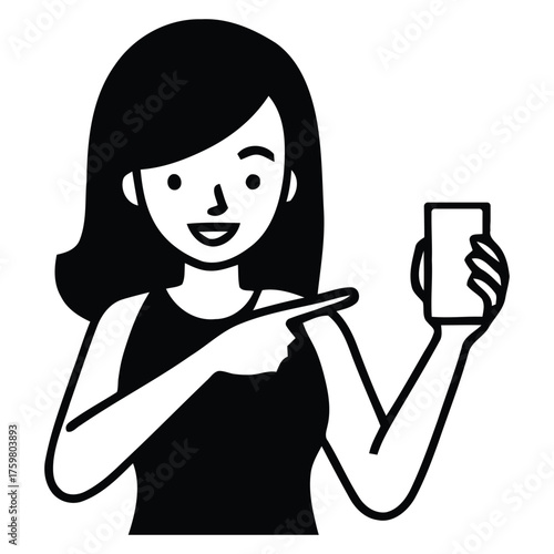 Modern Woman Displaying Digital Device for Online Information and Communication