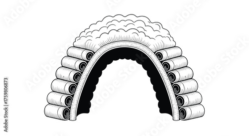 The iconic judicial wig a symbol of legal tradition and authority.