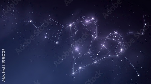An elegant heart-shaped constellation in the night sky