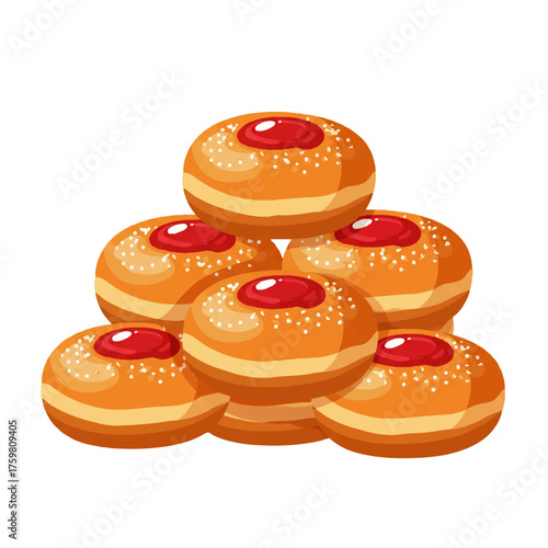 Delicious Jelly Donuts for Hanukkah Celebration.