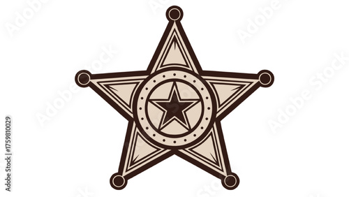 Vintage Sheriff Star Badge Emblem western
