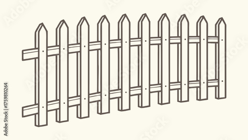 Wooden Picket Fence Section garden boundary
