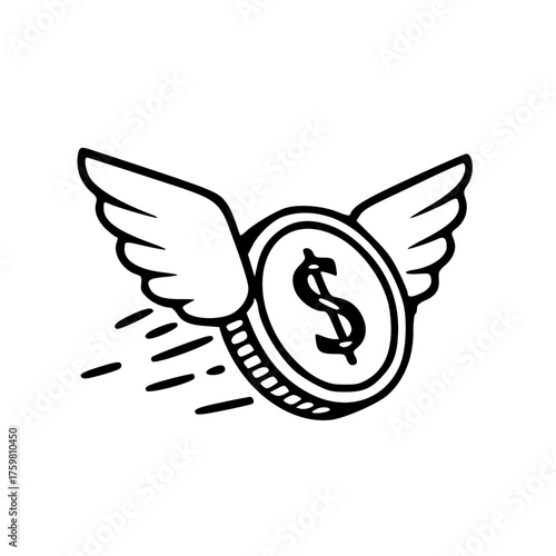 Flying Dollar Coin