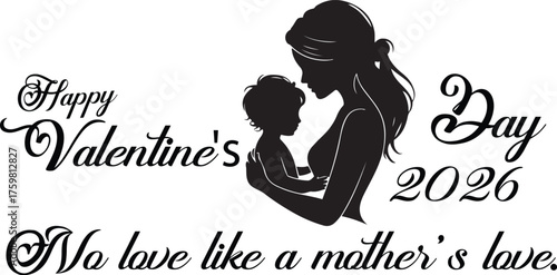 Mother and Child Silhouette – Happy Mother’s Day Vector