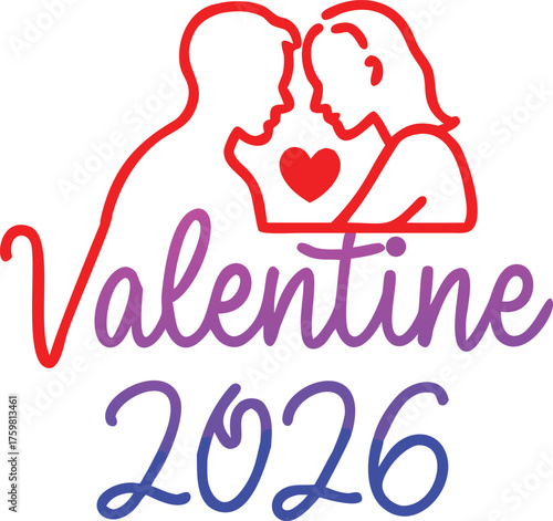 Couple Silhouette with Heart – Valentine’s Day 2026