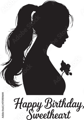 Silhouette Woman with Flower – Mother’s Day Vector