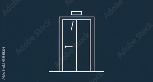 elevator door, lift door, metal door, modern building, elevator interior, vector illustration, metallic surface, automatic doors, sliding doors, floor indicator, stainless steel, reflection, architect