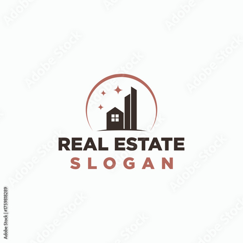 building simple logo, elegant home logos, construction logo concept