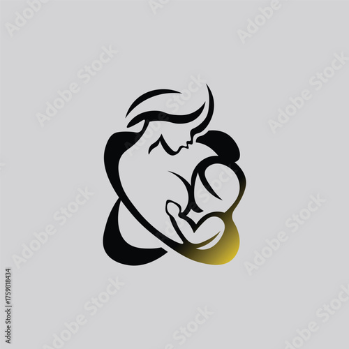 Breastfeeding Logo Vector Mother, Baby & Maternity Care