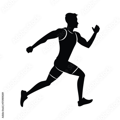 Silhouette of a male runner in athletic wear running