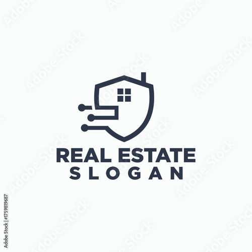 safety home logo concept, smart home icon design, construction logos