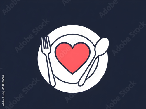 love heart, heart on plate, romantic concept, dinner love theme, Valentine’s Day idea, heart symbol, food art, romance design, love illustration, passion, affection, romantic dinner, plate decoration,