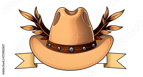 cowboy hat, western hat, ranch style, leather hat, vintage cowboy, classic western, rodeo fashion, country style, wild west, rustic charm, american cowboy, western accessory, hat illustration, vector 