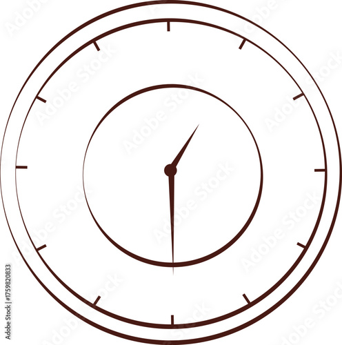 Minimal Wall Clock Line Art Icon – Time Concept Outline Illustration