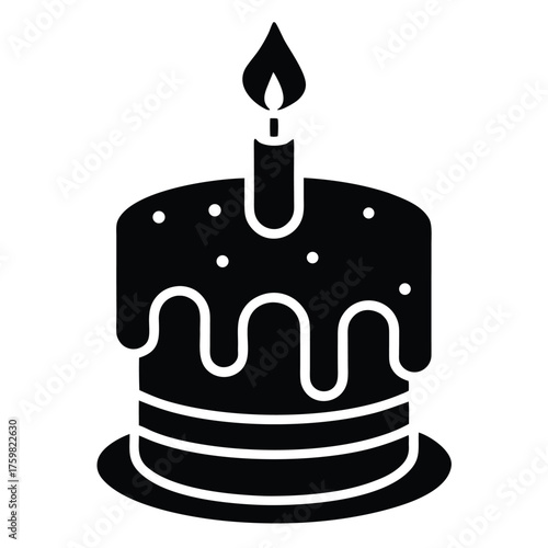 candlelight drip cake vector icon