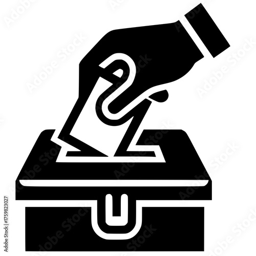 Ballot voting depeicting democratic process vector illustration image icon