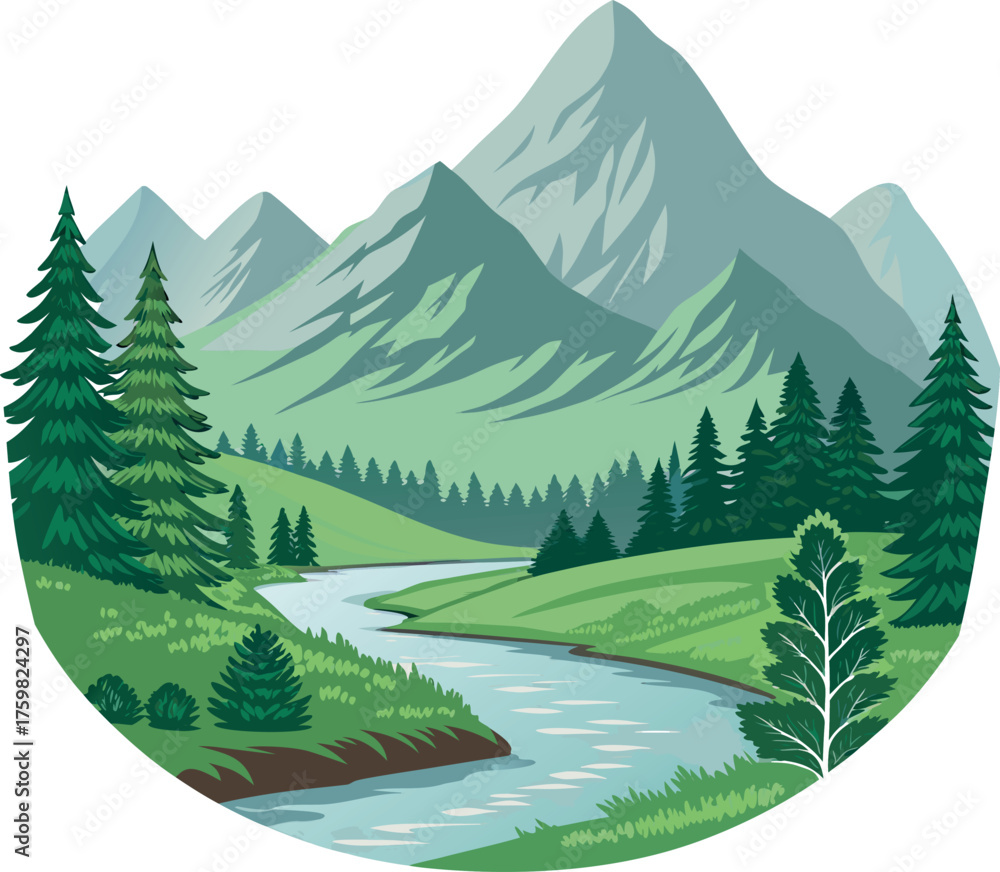 Fototapeta premium mountain landscape with trees