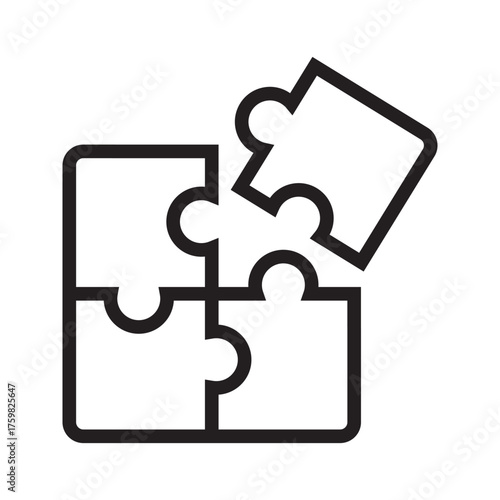 Puzzles connect, linear icon. Line with editable stroke