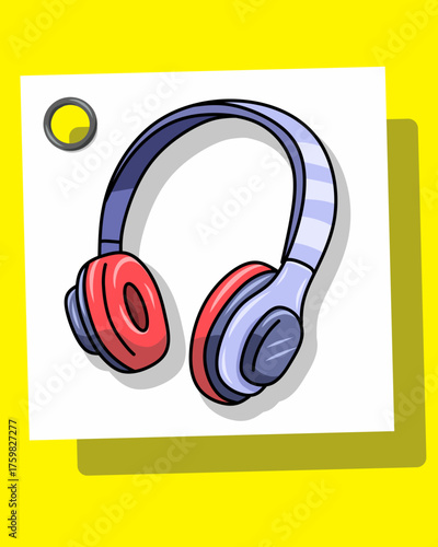 Headphones vector illustration. Perfect for music related designs, podcast covers, digital stickers, tech graphics, and creative branding projects.