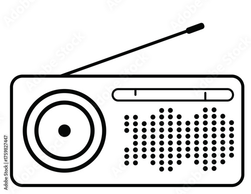 retro radio vector illustration icon 