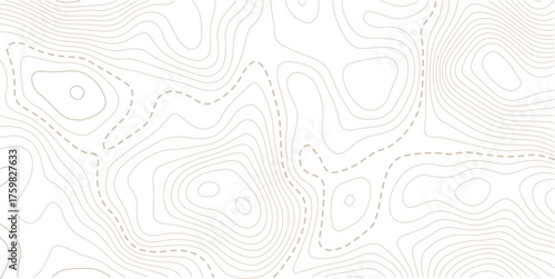 Topographic map background. Golden line topography map contour background.Modern design with White background with topographic wavy pattern design.paper texture Imitation of a geographical map shade