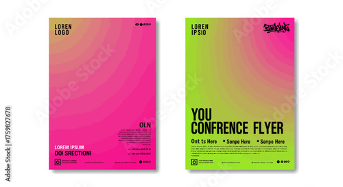 Modern Conference Flyer Design with Vibrant Gradient Background.
