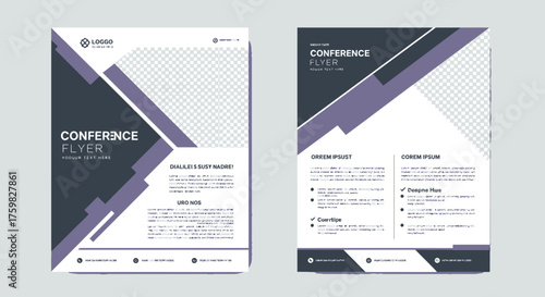 Modern Corporate Business Conference Flyer Template Design.