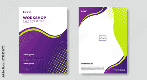 Modern Workshop Flyer Design with Abstract Shapes and Vibrant Colors for Business Events.
