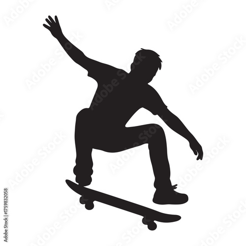 silhouette of a skateboarder jumping