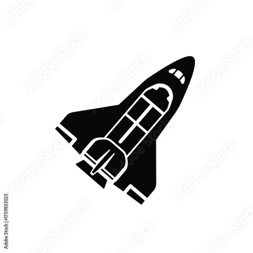 Space shuttle silhouette design exploring outer space missions and cosmic journeys silhouette