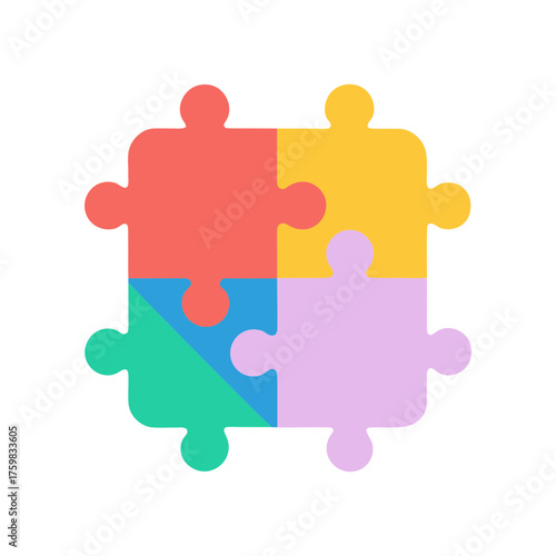 Set of Colorful Puzzle Pieces Vector Illustration
