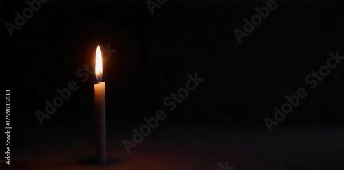Single flickering flame, sharp detail against dark backdrop, red, design