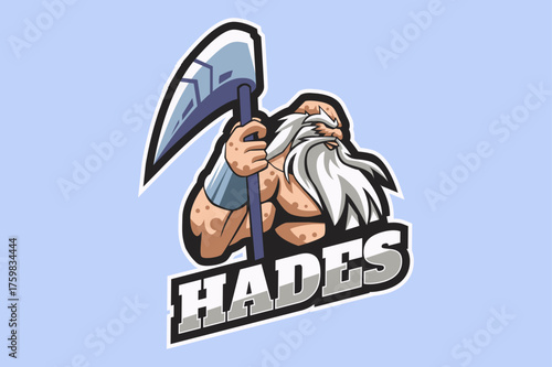 Hades Warrior Esports Logo — Mythical God Gaming Mascot Design