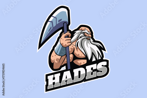 Hades Warrior Esports Logo — Mythical God Gaming Mascot Design
