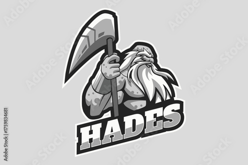 Hades Warrior Esports Logo — Mythical God Gaming Mascot Design