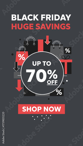 Black Friday huge savings promotion with shopping bags discounts and a gift Up to 70 off Shop now
