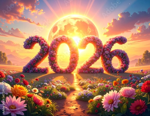 Flower and 2026 new year