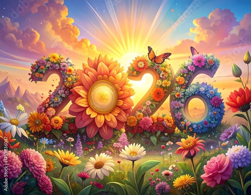 Flower and 2026 new year