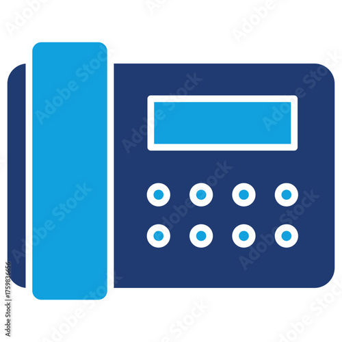 Phone Office Flat Blue Icon