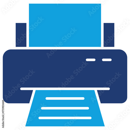 Printer Flat Blue Icon