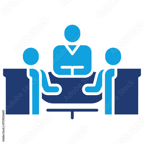 Meeting Flat Blue Icon