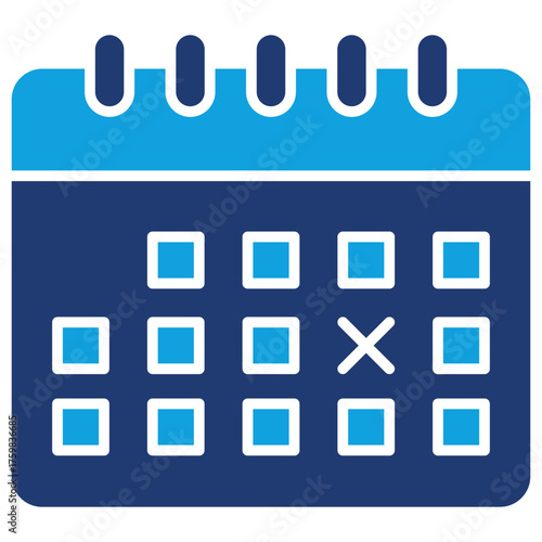 Calender Flat Blue Icon